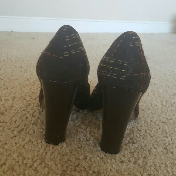 Steve Madden Brown Fabric peep toe Mary Janes 5.5 - Picture 5 of 8